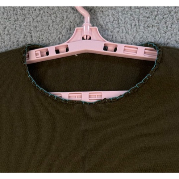 Dark Olive Green Crewneck Pullover Sweater Womens Med - Picture 2 of 9